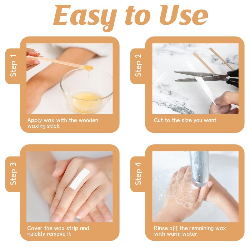 300 Pcs Eyebrow Wax Sticks and Strips Wax Applicator Sticks with 3 Compartments Wax Strips Organizer Flat Waxing Spatulas Small Eyebrow Strip Paper for Lip Nose Body