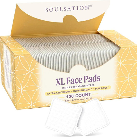 Extra Large Face Pads - 200 Count Durable, Absorbent, Hypoallergenic | Perfect for Makeup Removal & Cleansing