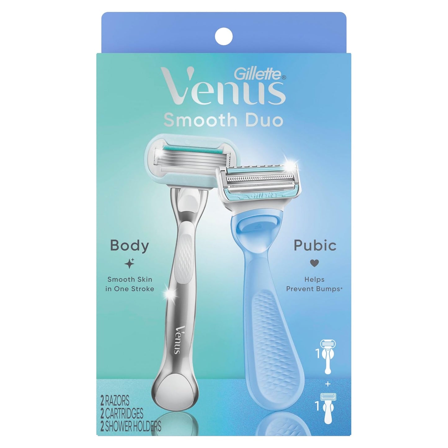 Gillette Venus Women's Razor Set - Intimate Grooming for Pubic & Body Hair | 1 Pubic & 1 Body Razor