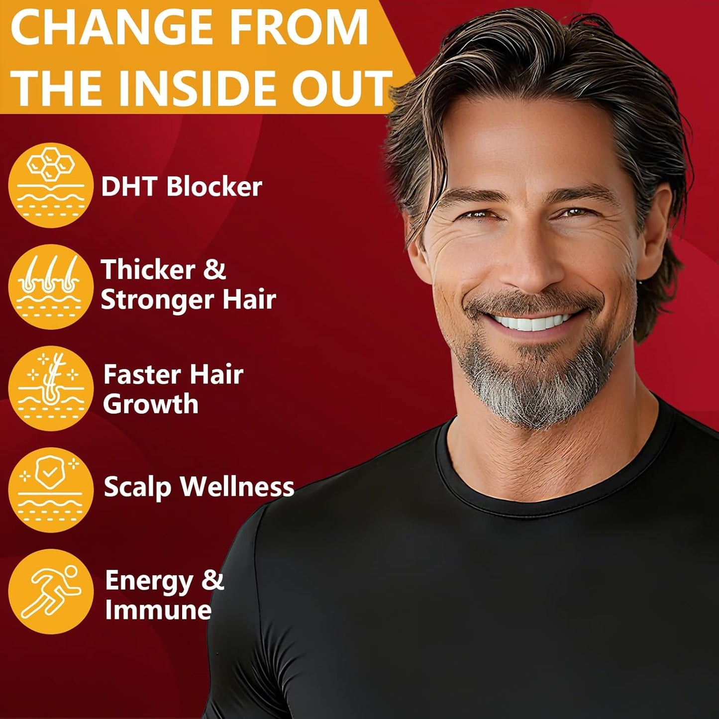 Extra Strength DHT Blocker for Men - Saw Palmetto & Biotin Hair Growth Supplement | Natural Hair Loss Support, 1 Pack