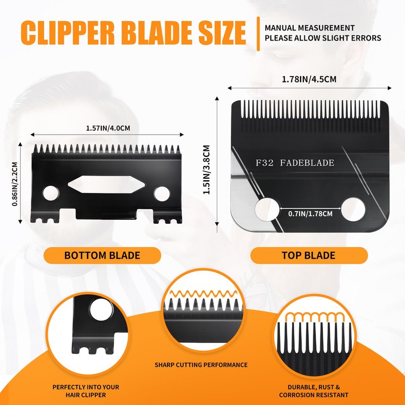 F32 High Precision Zero Adjustable Replacement Blades Compatible with Wahl 5 Star Vapor Clipper Professional F32 Fadeout Blade
