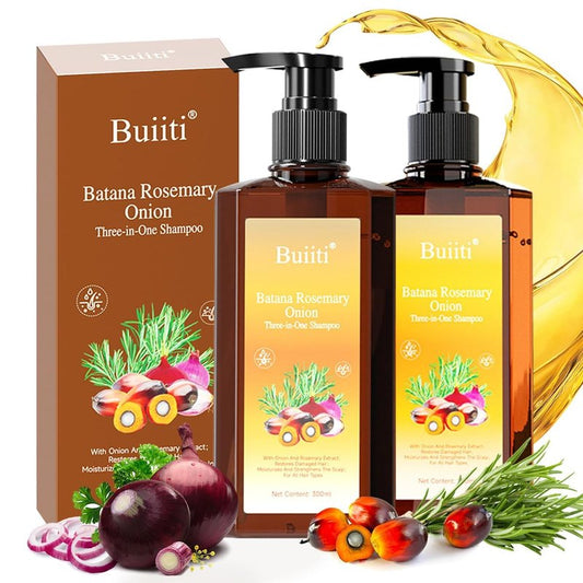Batana Oil Shampoo for Hair Growth - Rosemary & Onion Infused, Anti-Hair Loss Treatment, 10.14 fl oz (2PCS)