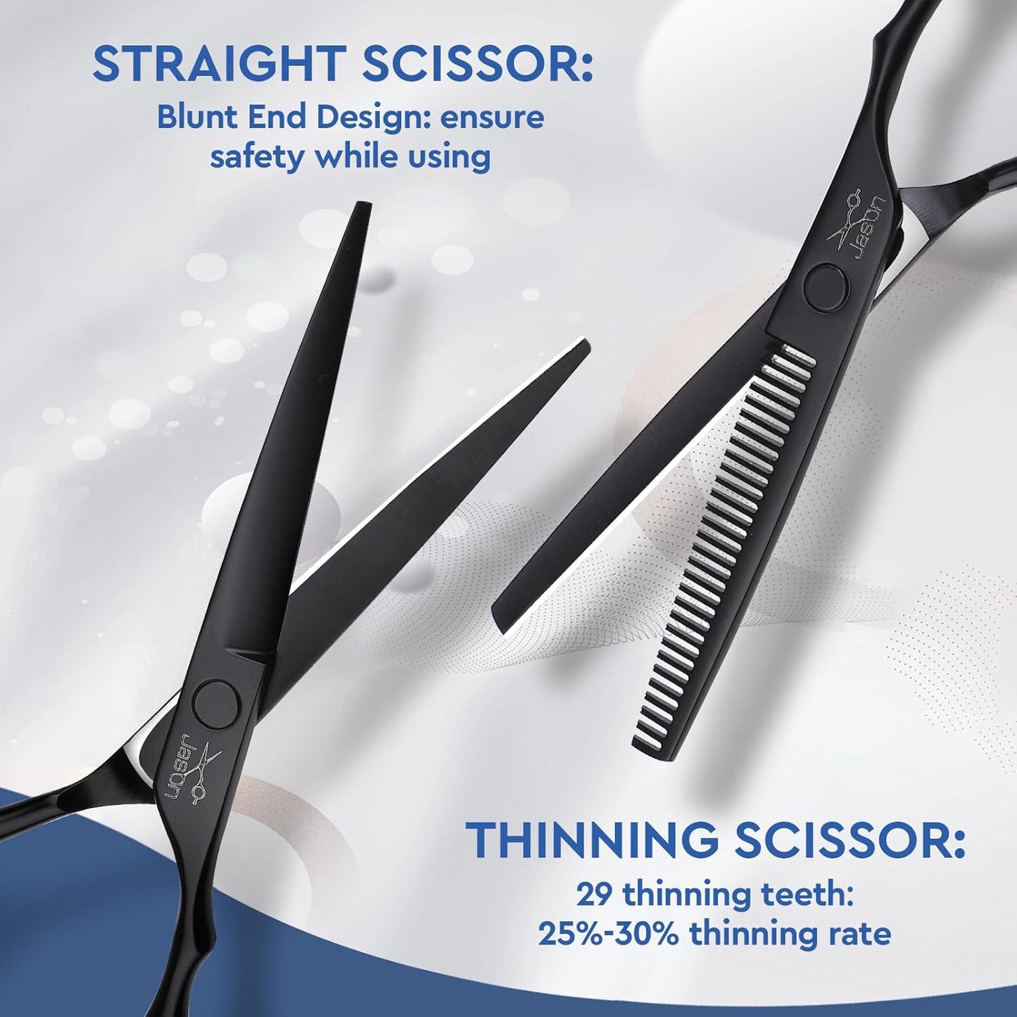 **Professional Hair Cutting Scissors Set - 10 PCS Kit with Thinning & Straight Shears | 6" Black for Home Salon & Barbers**