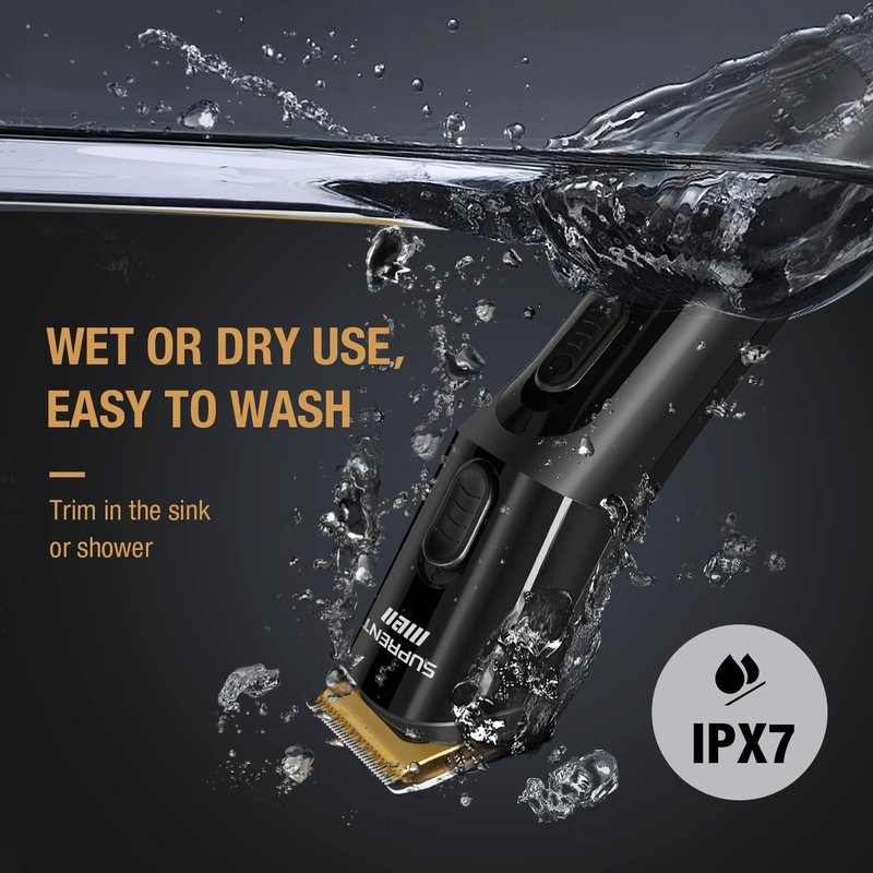 SUPRENT Beard Trimmer for Men - 16 Pieces Mens Grooming Kit with Electric Beard Trimmer, Adjustable Hair Trimmer, Hair Clippers, Razors for Beard, Hair, Body, Groin, Nose & Ear, Waterproof IPX7