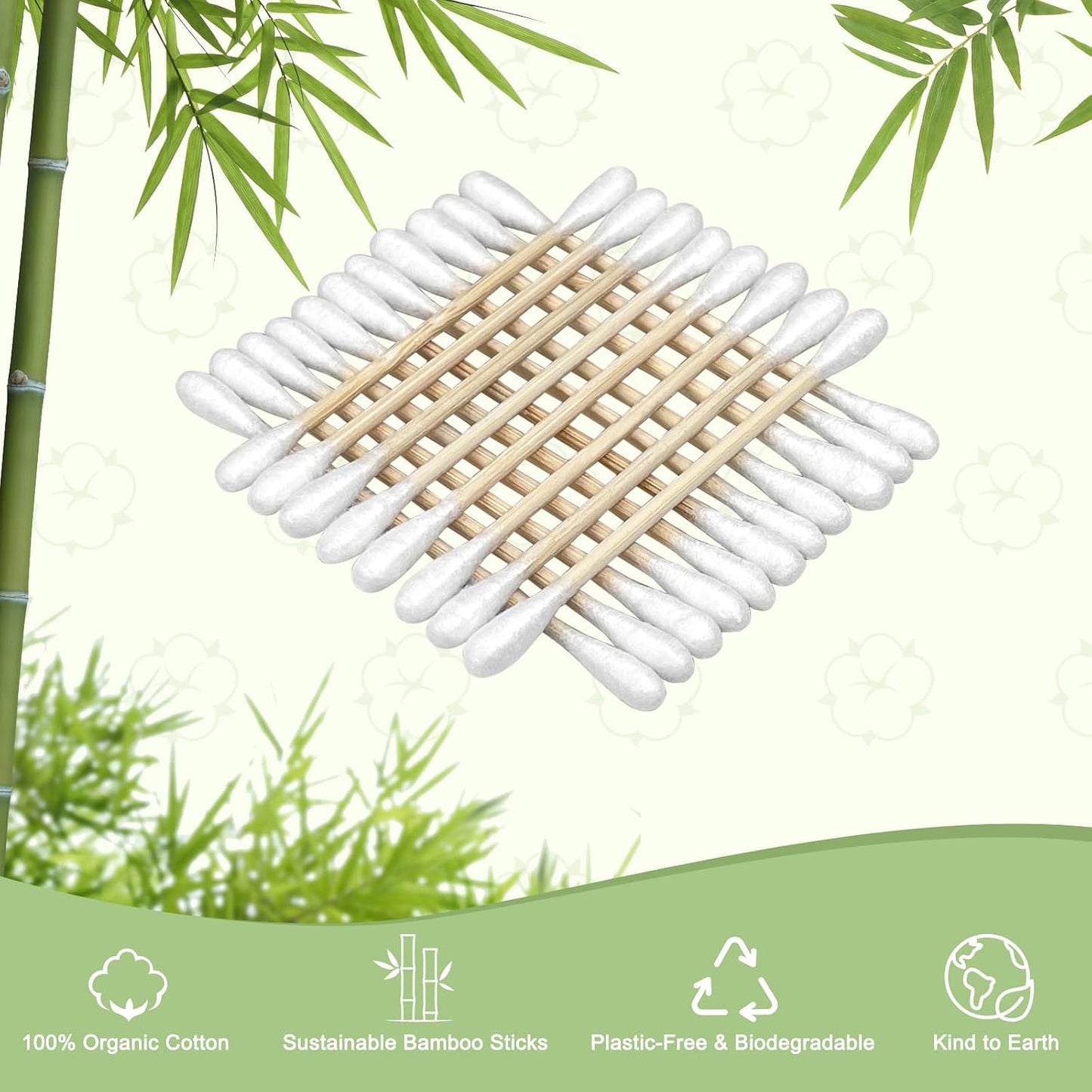 Bamboo Cotton Swabs - Biodegradable Double-Tipped Applicators for Makeup & Personal Care | 1000 Count, Gentle & Absorbent