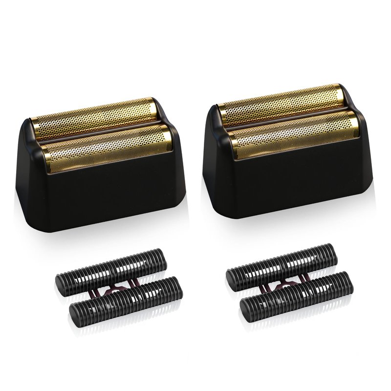 2 Pack Professional 5 Star Series Finale Shaver Replacement Foil and Cutter Bar Assembly Compatible with wahl Shaver Foil 7031-100, 7043-100 Super Close Shaving Replacement Heads，Black