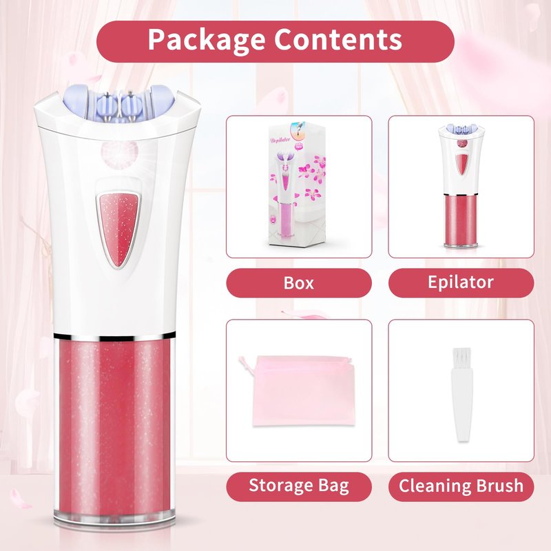 2026 Upgraded Facial Epilator for Women, Cordless Electric Tweezers Hair Removal Device with LED Light, Precise & Painless Face Epilator Hair Remover for Face/Lip/Arms/Legs/Bikini Line (Red)