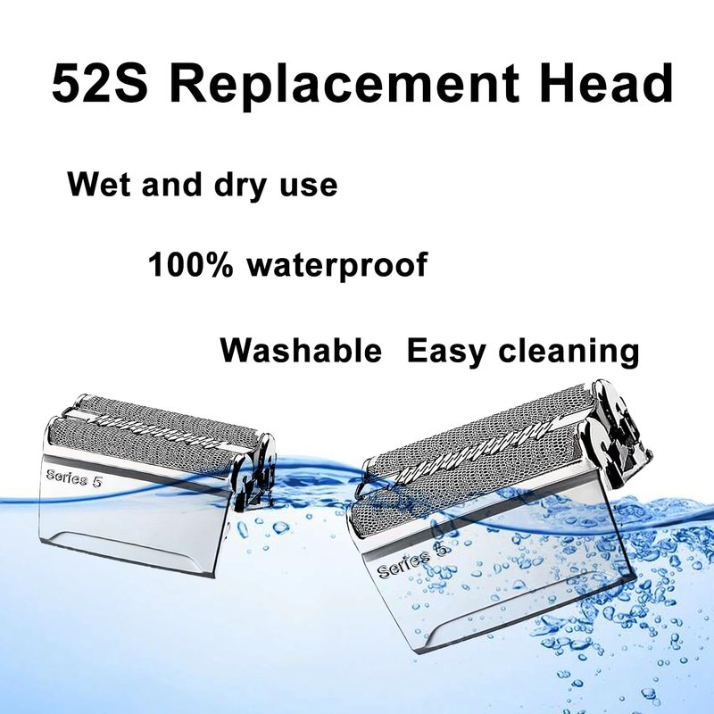 52S Series 5 Electric Shaver Replacement Head Compatible with Braun Series 5 Foil Shaver Replacement Heads 5090/5190cc, 5040/5140s, 5030s, 5147s, 5145s, 5195cc, 5197cc