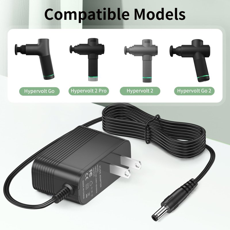 18V Charger for Hyperice Massage Gun for Hypervolt 2 Pro, Hypervolt Go, Hypervolt 2 53200 038-00, Vyper 3 Massage Gun Power Cord Adapter Supply