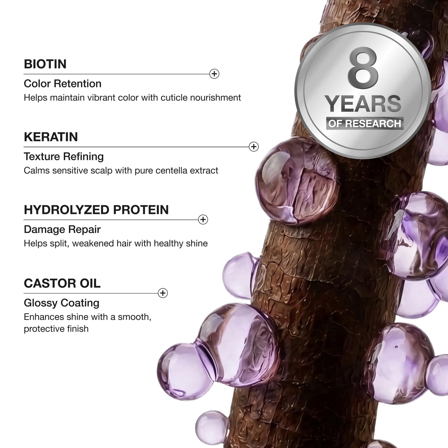 TOUN28 Biotin Keratin Purple Toning Treatment Bar, Glass Hair Bar for Blonde & Gray Hair, Brass Neutralizing Solid Conditioner, 70g / 2.47 oz