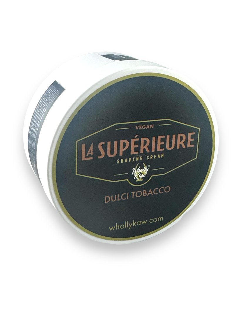La Supérieure Shave Cream Dulci Tobacco - Vegan, Beta Carotene, Antioxidants. Not tested on animals, No Animal Ingredients. Scent notes: Tobacco, Nutmeg, Vanilla, Cedarwood