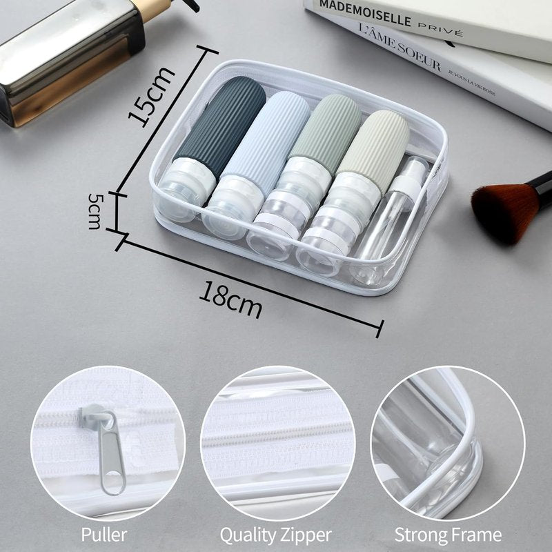 Travel Bottles Set - 16 Pack TSA Approved Leak Proof Silicone Containers for Toiletries | Refillable Travel Accessories