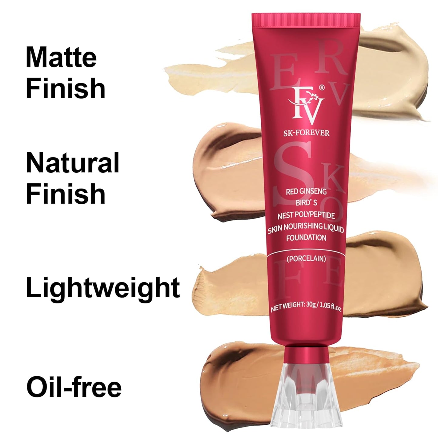Waterproof Foundation - Lightweight Medium Coverage Liquid Makeup for Oily Skin | Classic Ivory, 2 Pack (1.05 fl. oz)