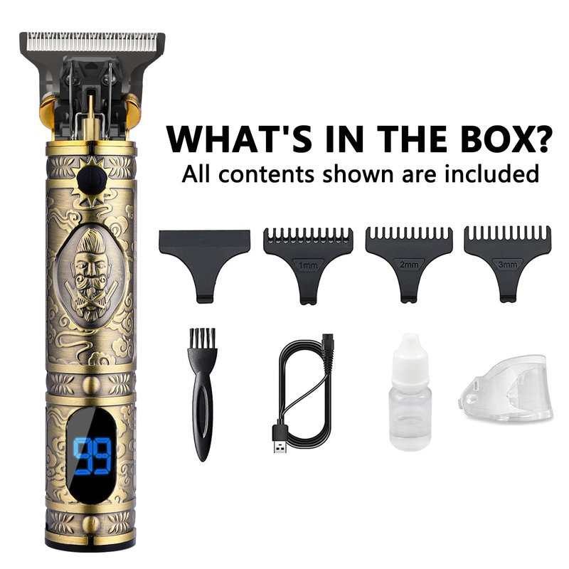 AMULISS Professional Mens Hair Clippers Zero Gapped Cordless Hair Trimmer Professional Haircut & Grooming Kit for Men Rechargeable LED Display