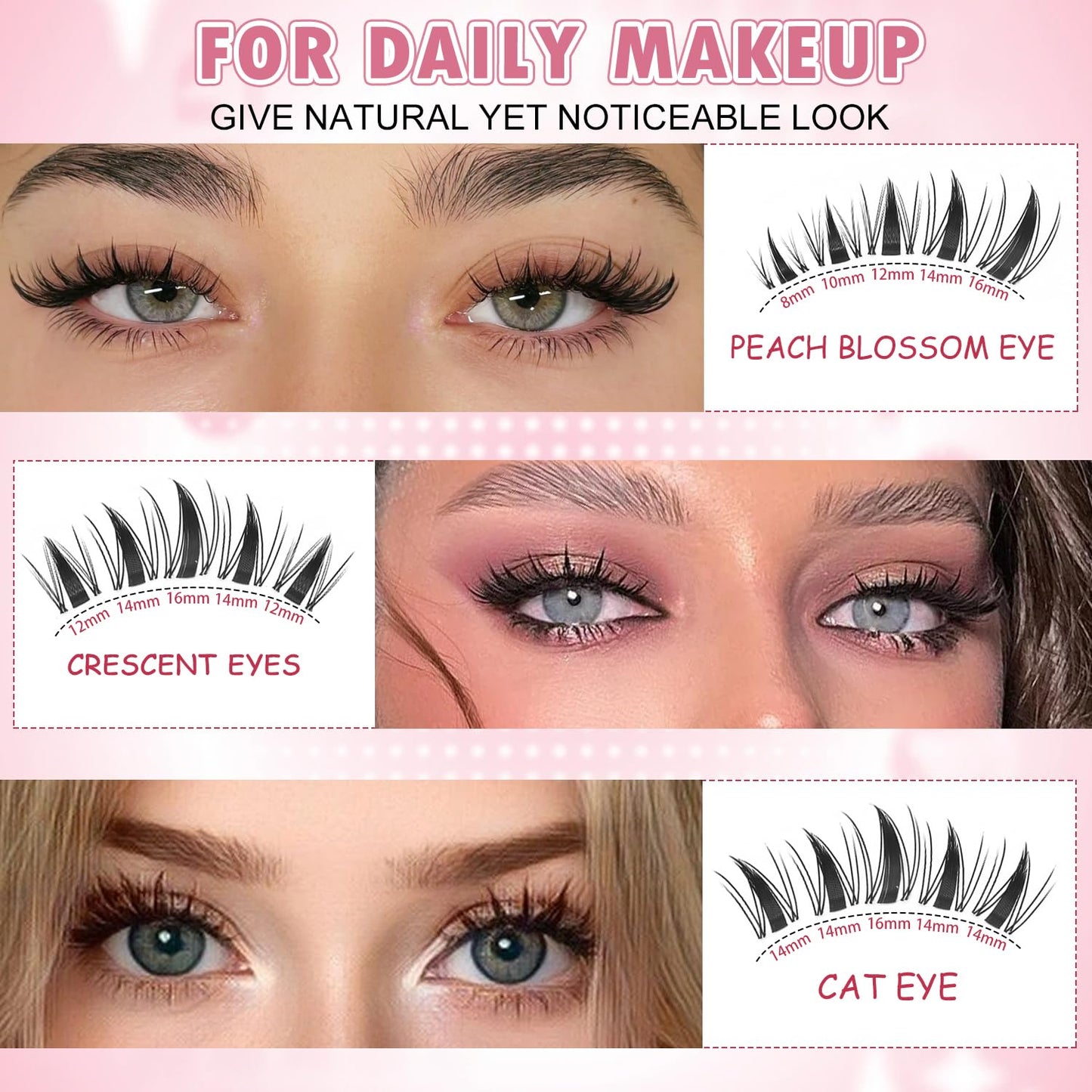 Anime Lash Clusters Kit - Beginner-Friendly Spiky Lashes for Natural Look | 8-16mm with Bond & Tweezers