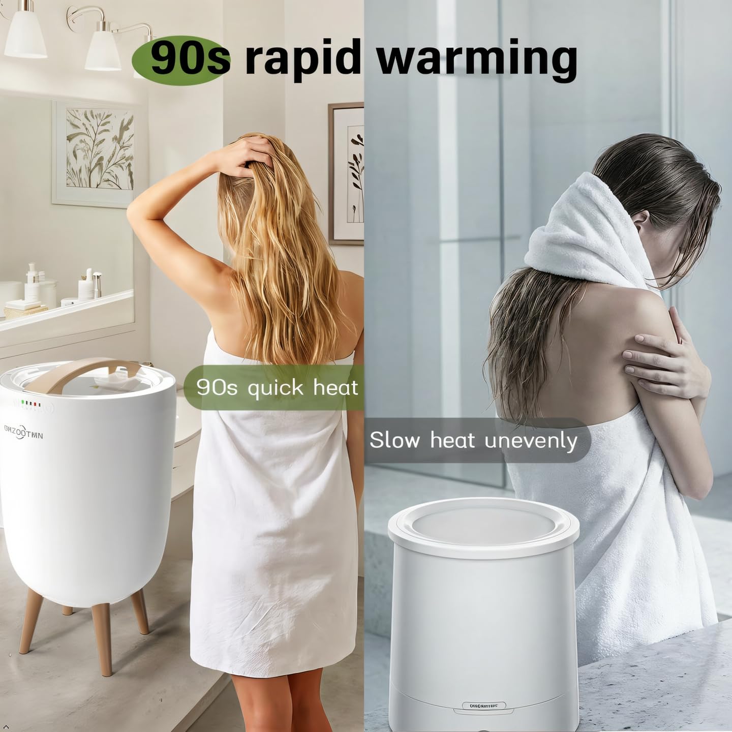 ORZDOTMN Towel Warmer Bucket for Bathroom 25L - Fits 3 Oversized Towels