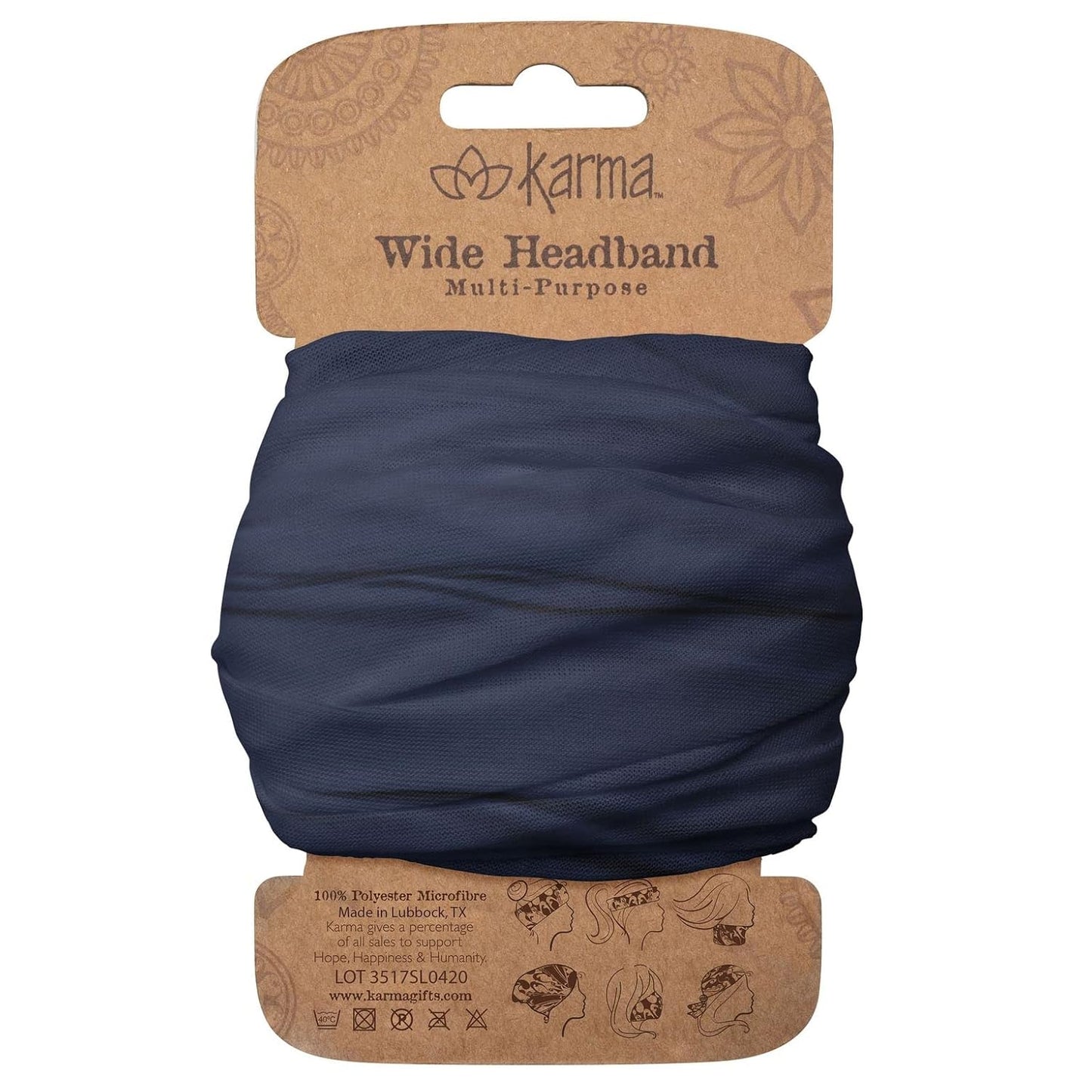 Floral Headband for Women - Teal/Apricot Split Design | Wide Fabric & Stretchy Hair Scarf