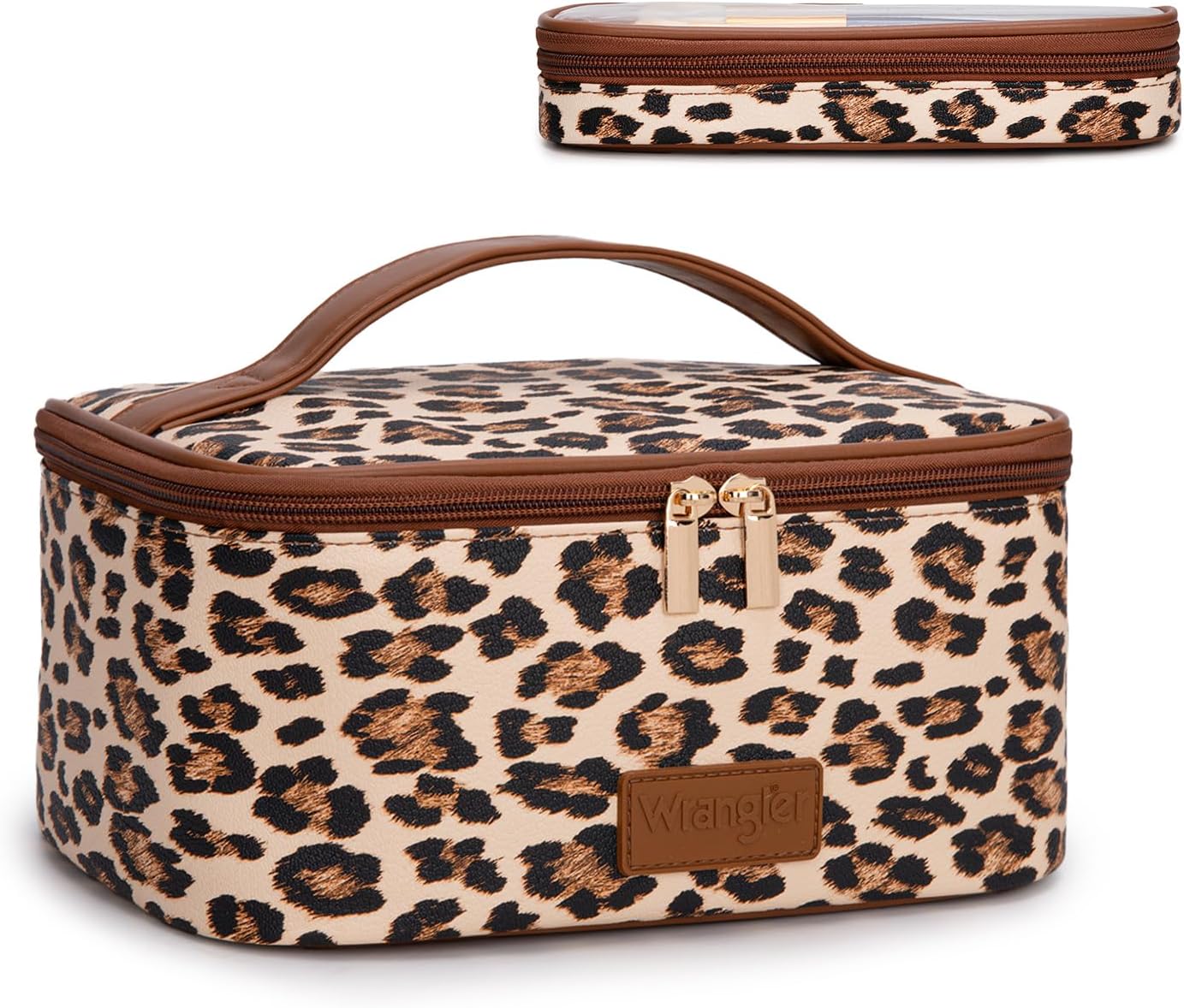 Travel Makeup Bag Set - Large Cosmetic Organizer with Brush Holder | Portable Toiletry Bag for Women - Aztec Design