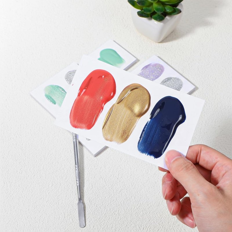 Nail Art Palette Paper - 150 Sheets Disposable Mixing Palette with Stainless Stirring Rod | Waterproof for Gel Nails & Makeup