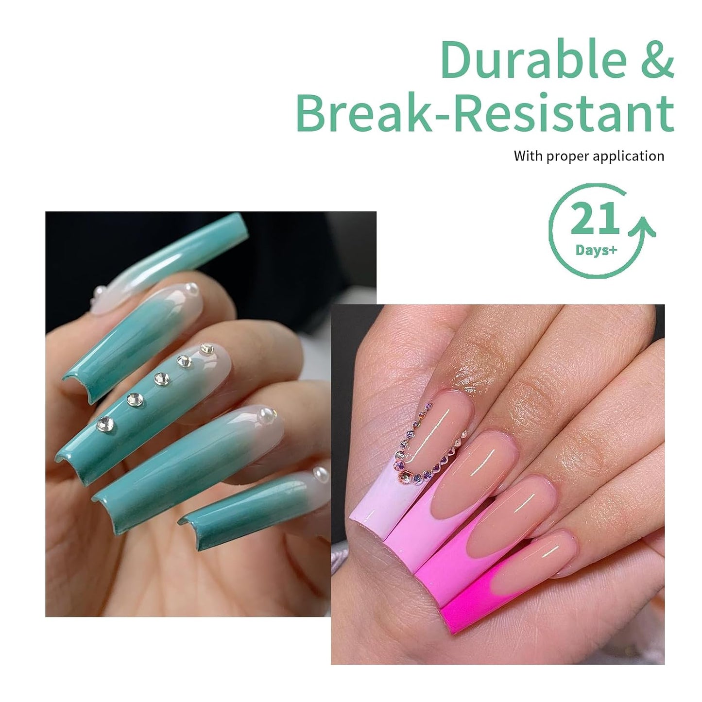 250pcs Sculpted XXLong Square Soft Gel Nail Tips - Full Cover Clear Acrylic Press-On Nails for Salon & DIY Manicure