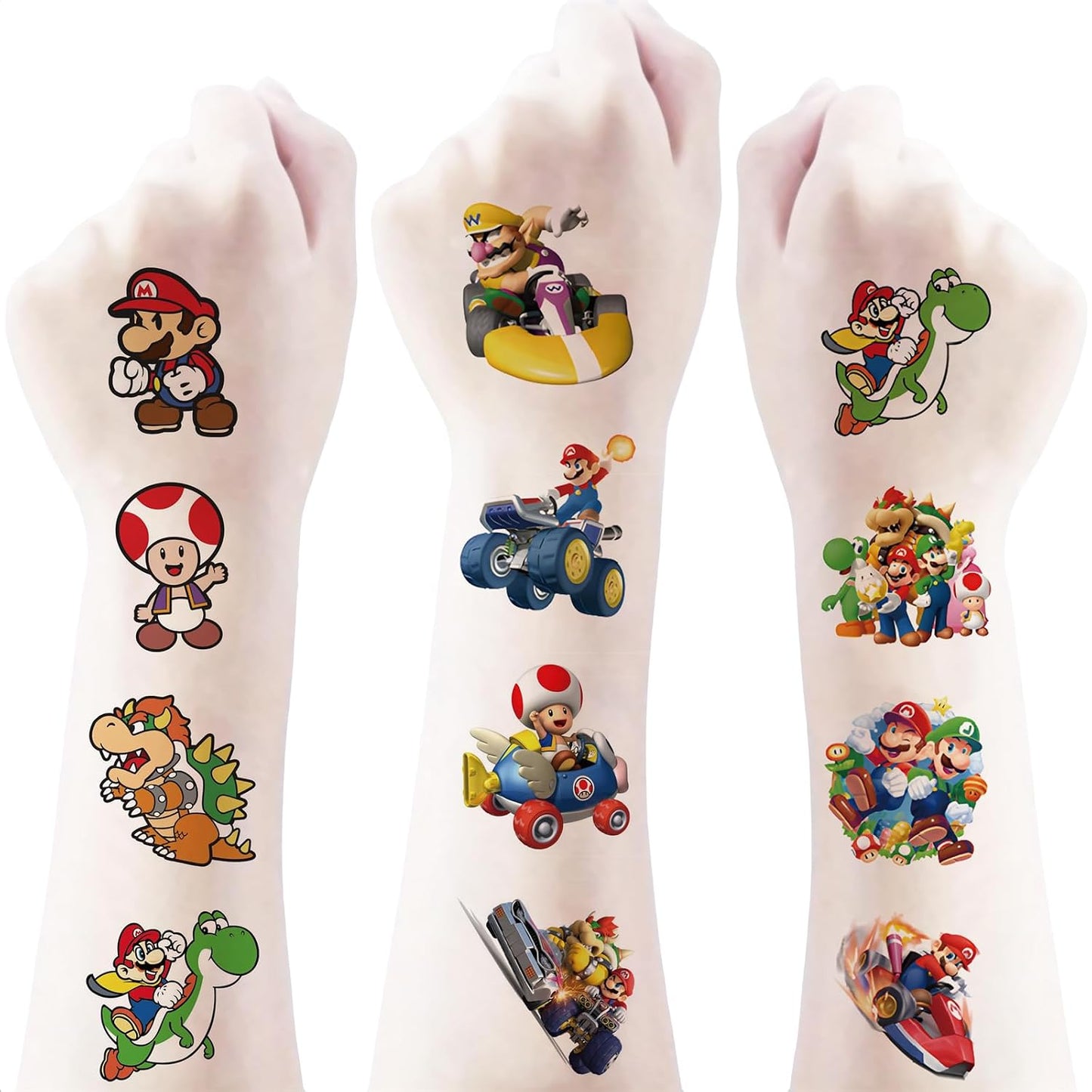Super Mario Temporary Tattoos - 40PCS Cartoon Party Supplies for Kids | Fun Birthday Decorations & Favors