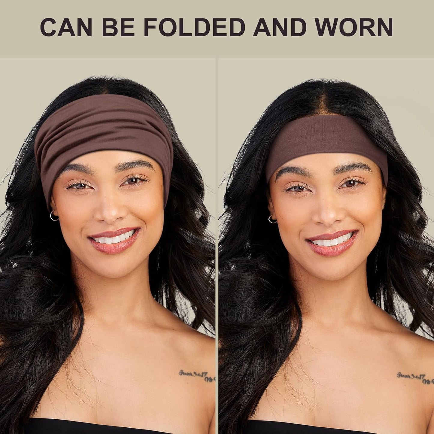 Wide Cloth Headbands for Women - 7PCS Soft & Stretchy Hair Bands for Workout, Yoga & Daily Wear
