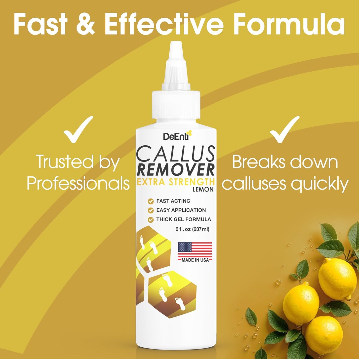 Callus Remover Gel for Feet - Extra Strength 8oz | Professional Pedicure Supplies for Dry Skin & Cracked Heels