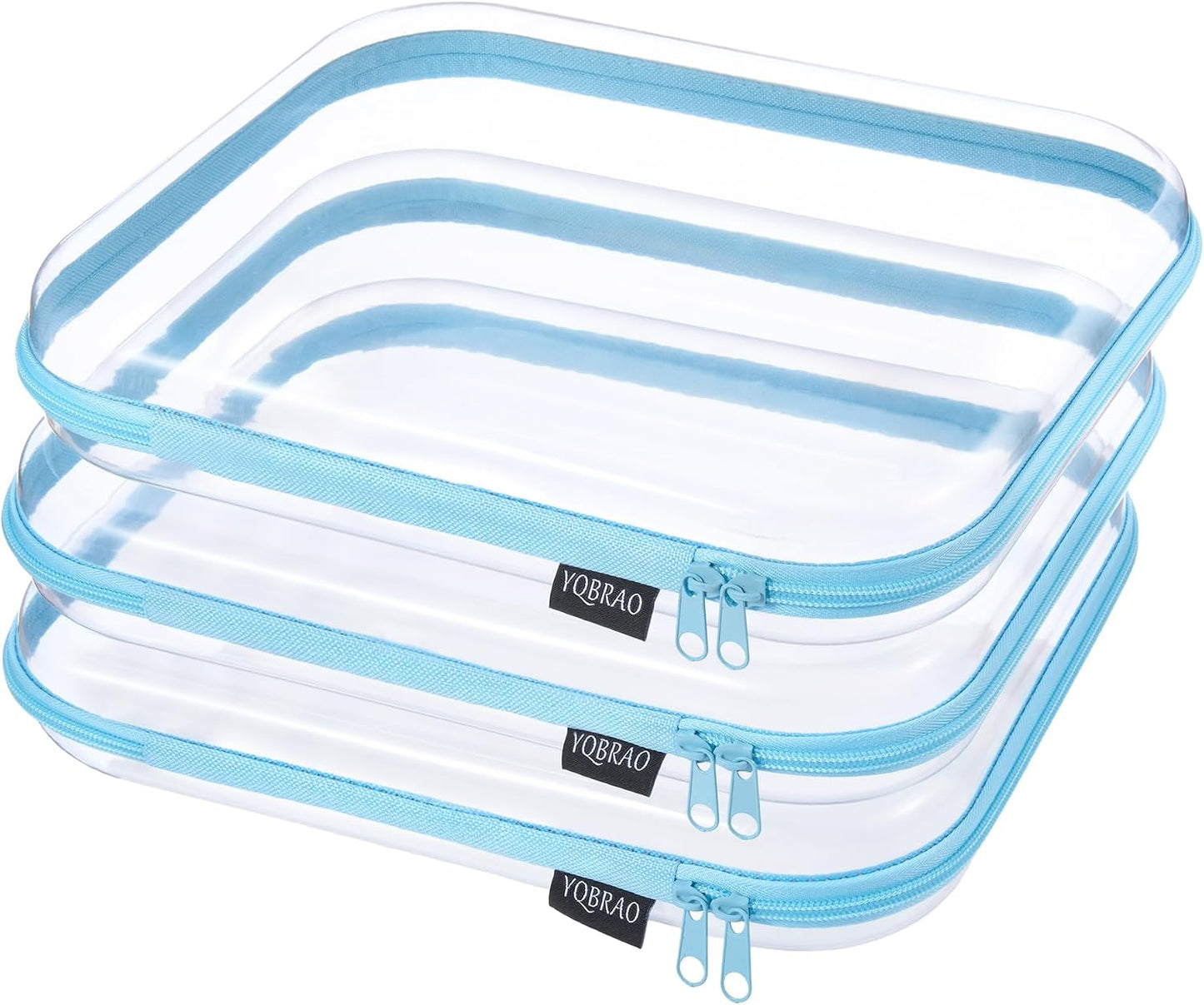Clear Diaper Bag Organizer Pouches - 4-Pack Ultra-Thick PET Travel Bags | Rigid Self-Standing Design, TSA Approved