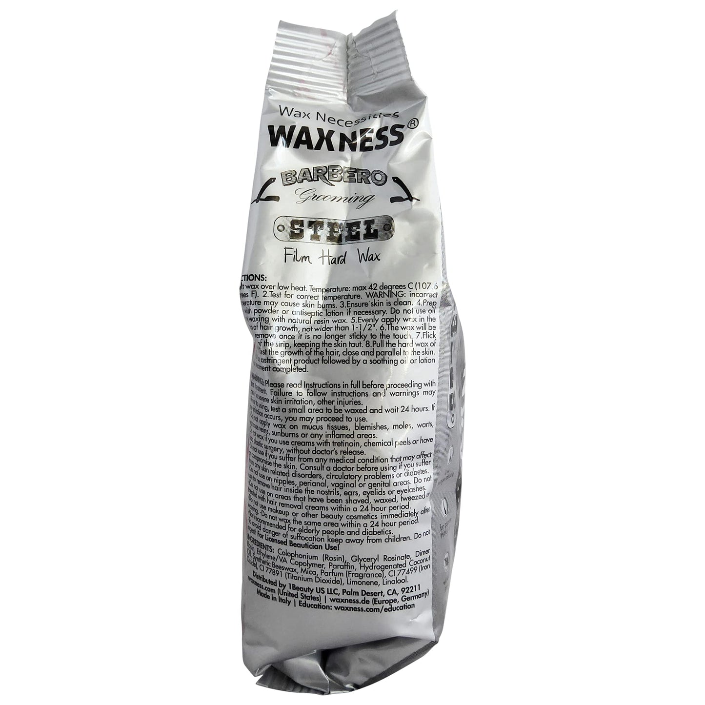 Waxness Barbero Steel Hard Wax Beads 1.1 lb (500 g) – Stripless Hard Wax for Men’s Grooming, Effective on Coarse Hair, Smooth Application, Professional Use – Made in Italy