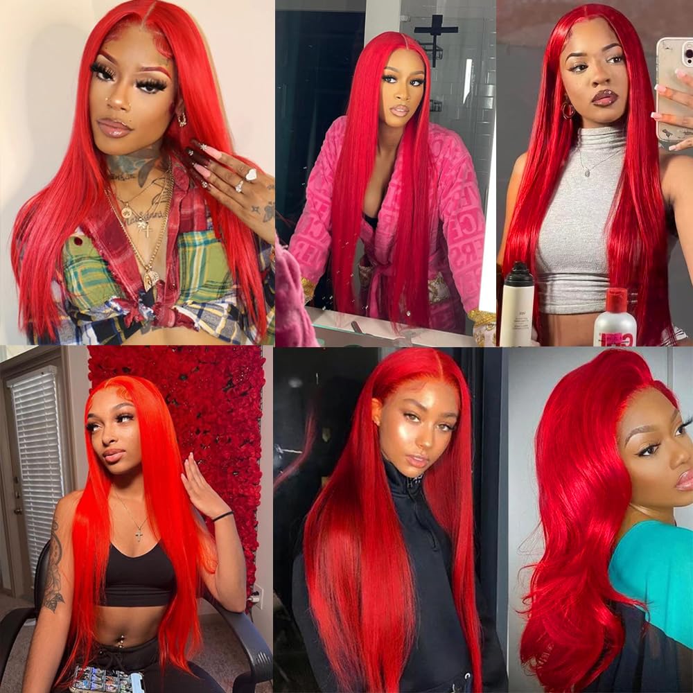 Red Bundles Human Hair Crimson Red Straight Bundles 24 24 24 Inch Peruvian Virgin Double Weft Burgundy Bundle Hair Extensions