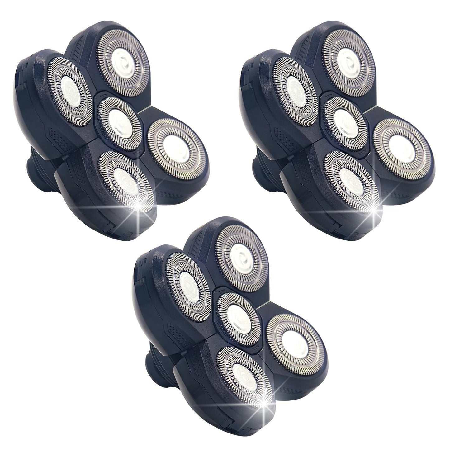 Bpbdzz 3 Pack Replacement Blades for Freebird Head Shaver, 5-Blade Electric Razor Refills Compatible with Freebird Flex Series for Bald Men
