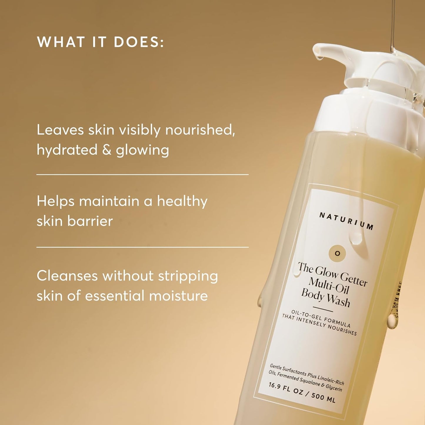 Naturium Multi-Oil Hydrating Body Wash - Gentle Cleanser, 16.9 oz | Nourishing Glow