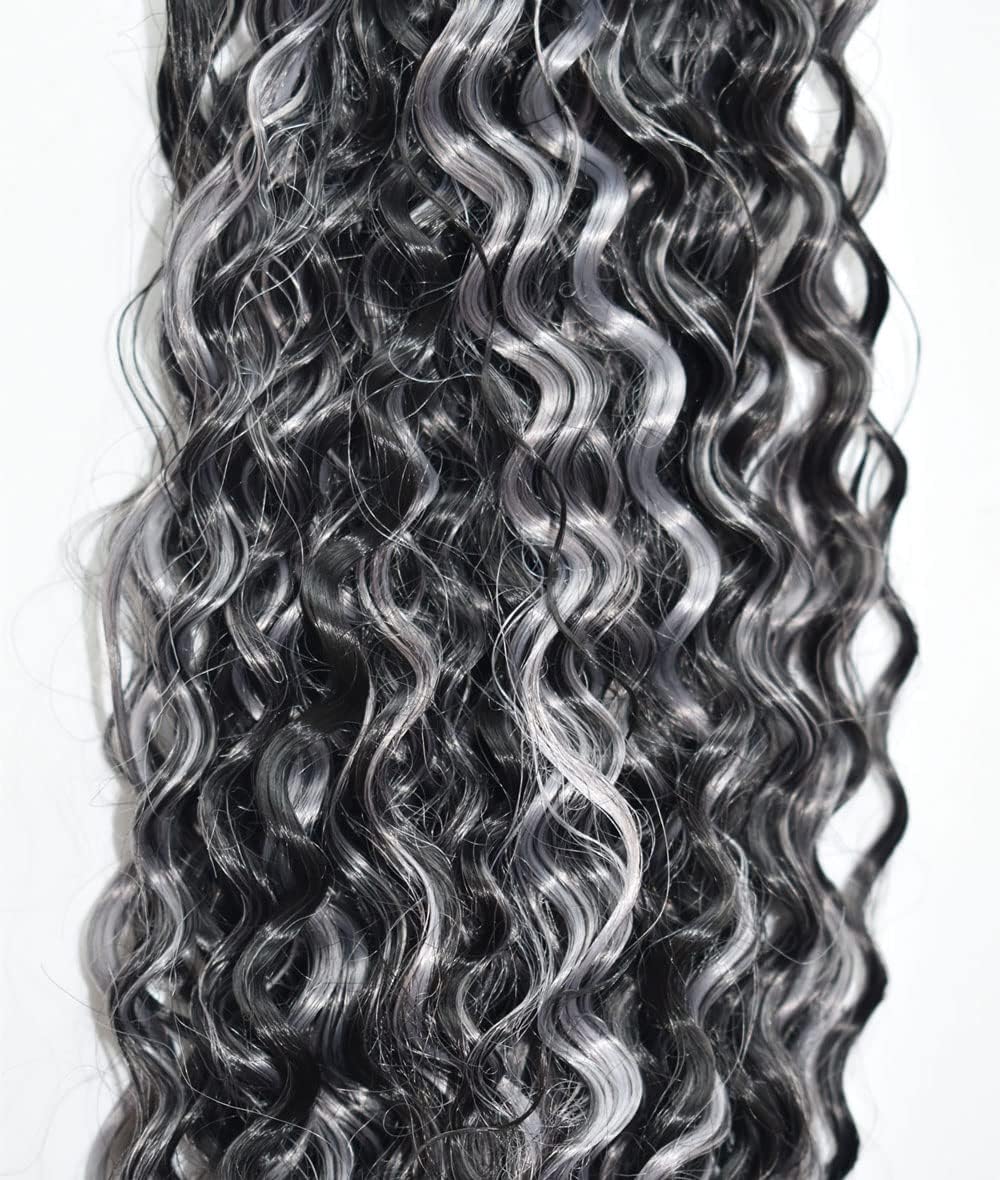 24 26 28 Inch P4/Grey Highlight Bundles Human Hair Deep Wave 3 Bundles 100 Grams/Bundle 10A Grade Unprocessed Brazilian Virgin Hairs Grey Bundles Weaves Hair Extensions For Women