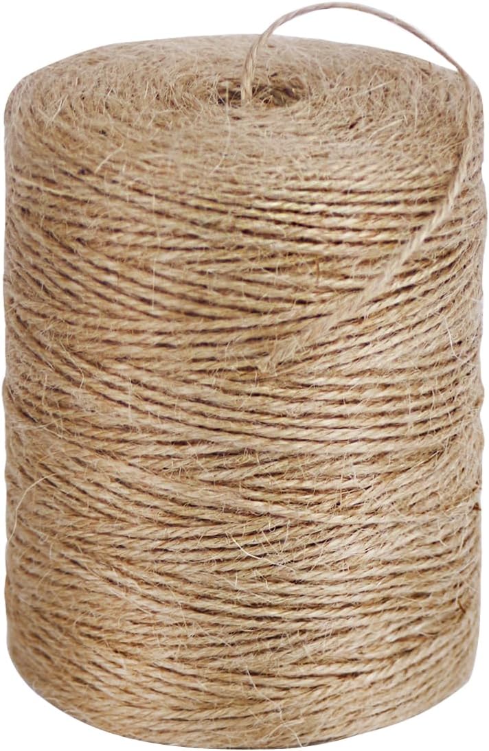 Natural Jute Twine - 600 Feet Craft String for Gift Wrapping, Gardening & Macrame | Brown 2mm