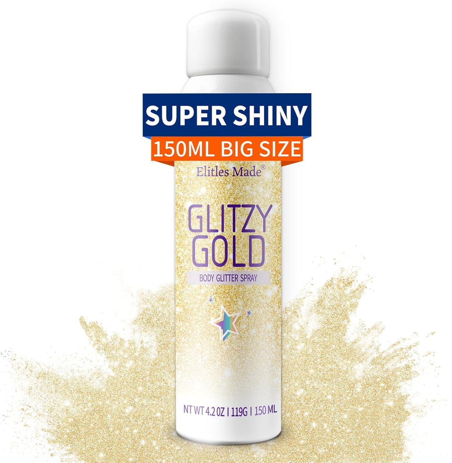 Hair Glitter Spray - 150ML Gold Body Glitter Hairspray for Kids & Women | Perfect for Festivals & Raves