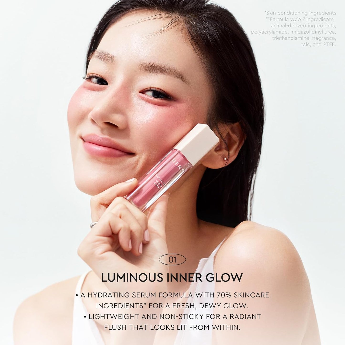 HERA Liquid Blush #360 Cherry Bomb - Hydrating Serum Formula for Glass Skin Glow | 7.5g, Buildable Radiance