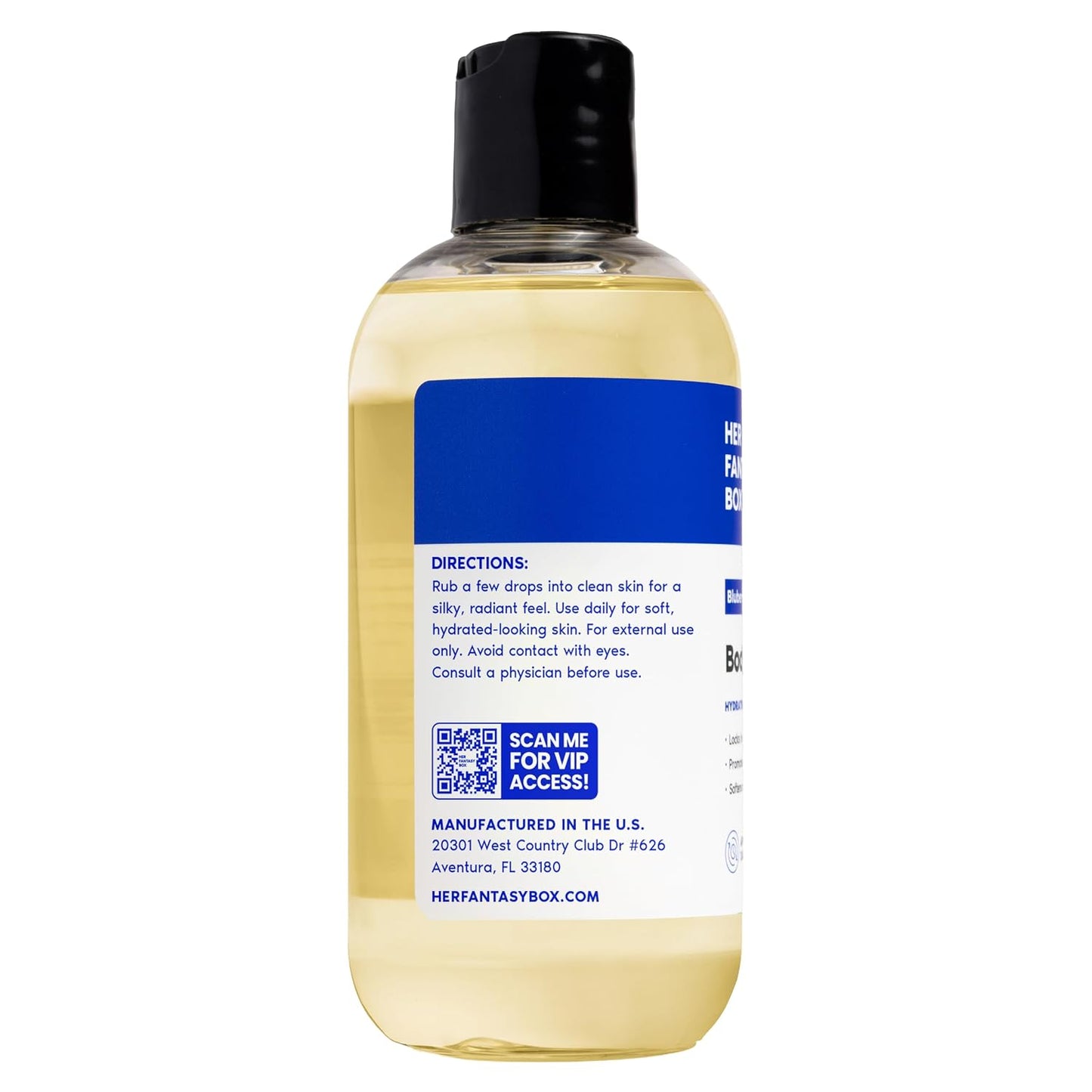 Body Splash Blueberry Crème Fragrance Oil - Fruity Vanilla & Citrus Scent, Lightweight Hydrating Vegan Oil
