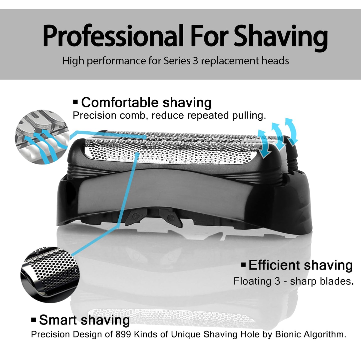 2Pack 21B Replacement Heads for All Series 3 Electric Shavers 3040s 300s 310s 3080s Models, Compatible with Shaver Part 21B, for 21b Foil & Cutters Razor Accessories.
