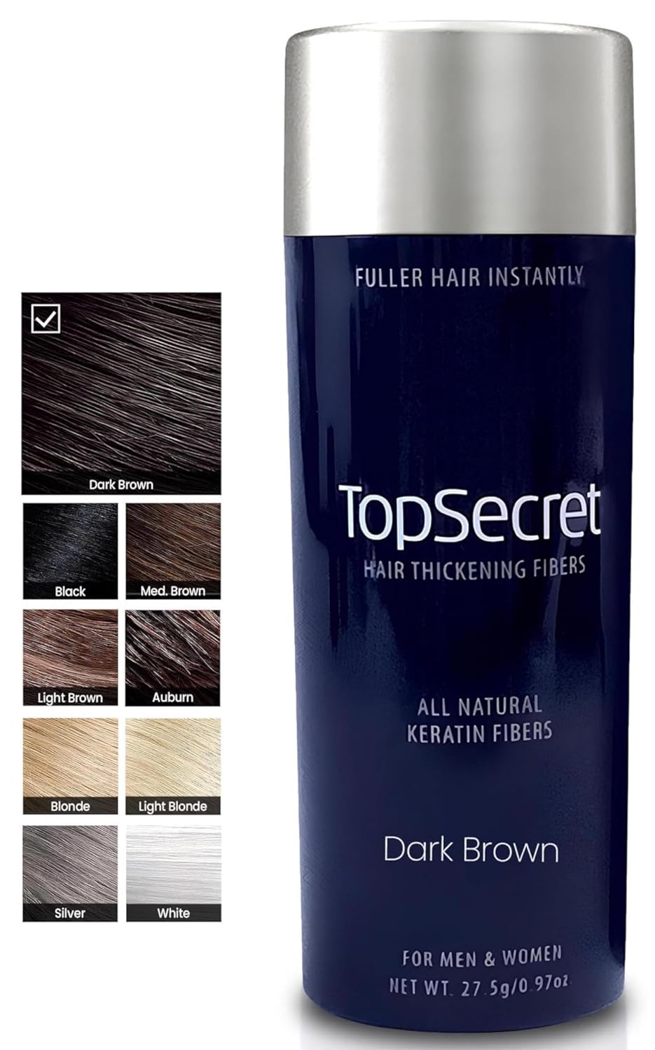 Hair Thickening Building Fibers - Natural & Undetectable Hair Filler for Men & Women | Weather-Resistant (Light Brown, Medium)