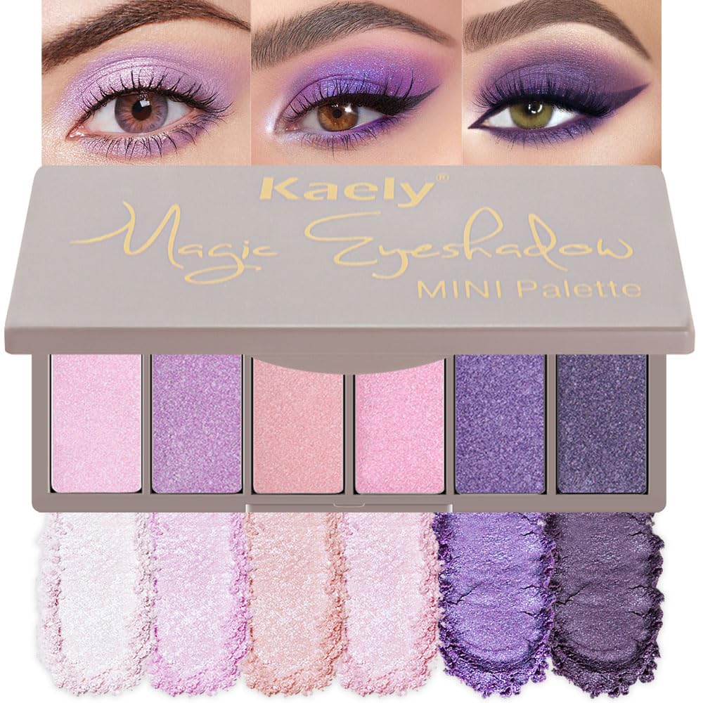 Eye Shadow Palette for Older Women - 6 Colors, High Pigment, Mini Travel Size | Green Eyes, Nude Pink, Rose Gold