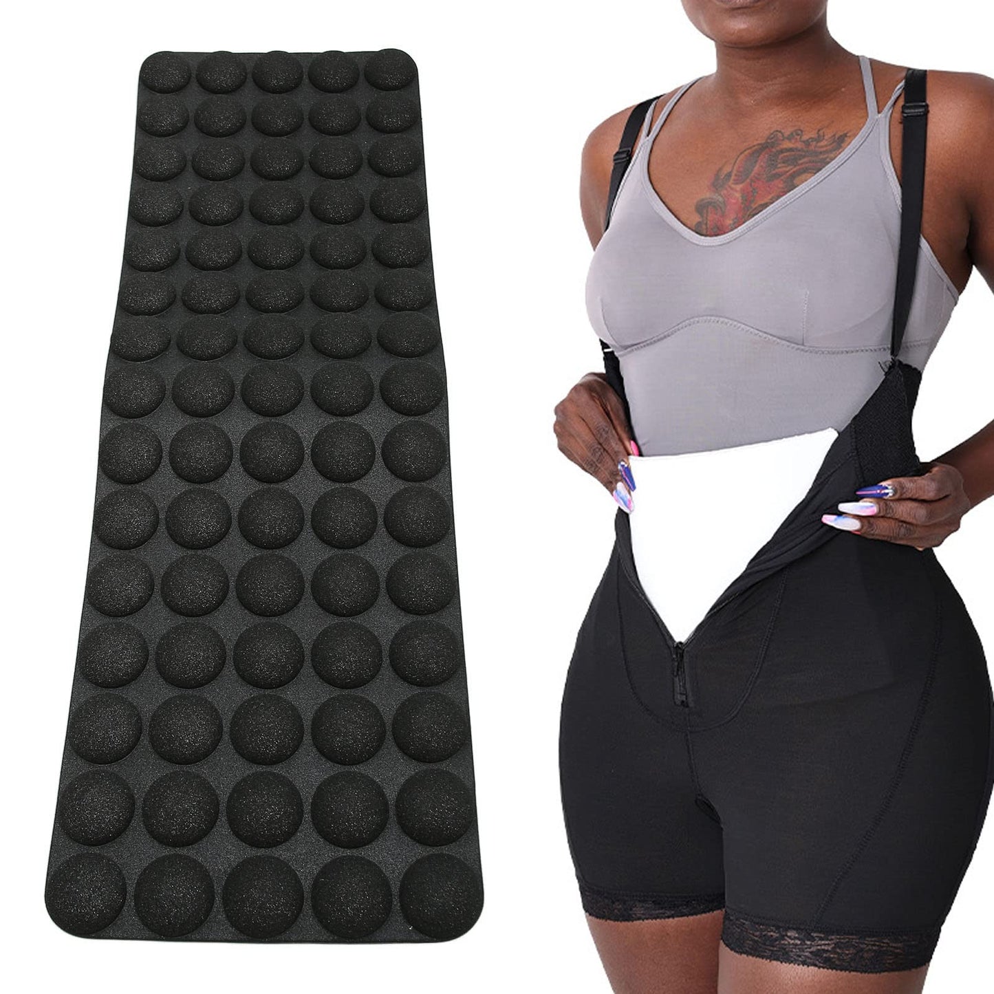 Abdominal Compression Board, Ab Board Post Surgery Suction, Flexible Post Surgery Recovery Suction Foam Belly Flattening Ab Board Protector for Women (Black)