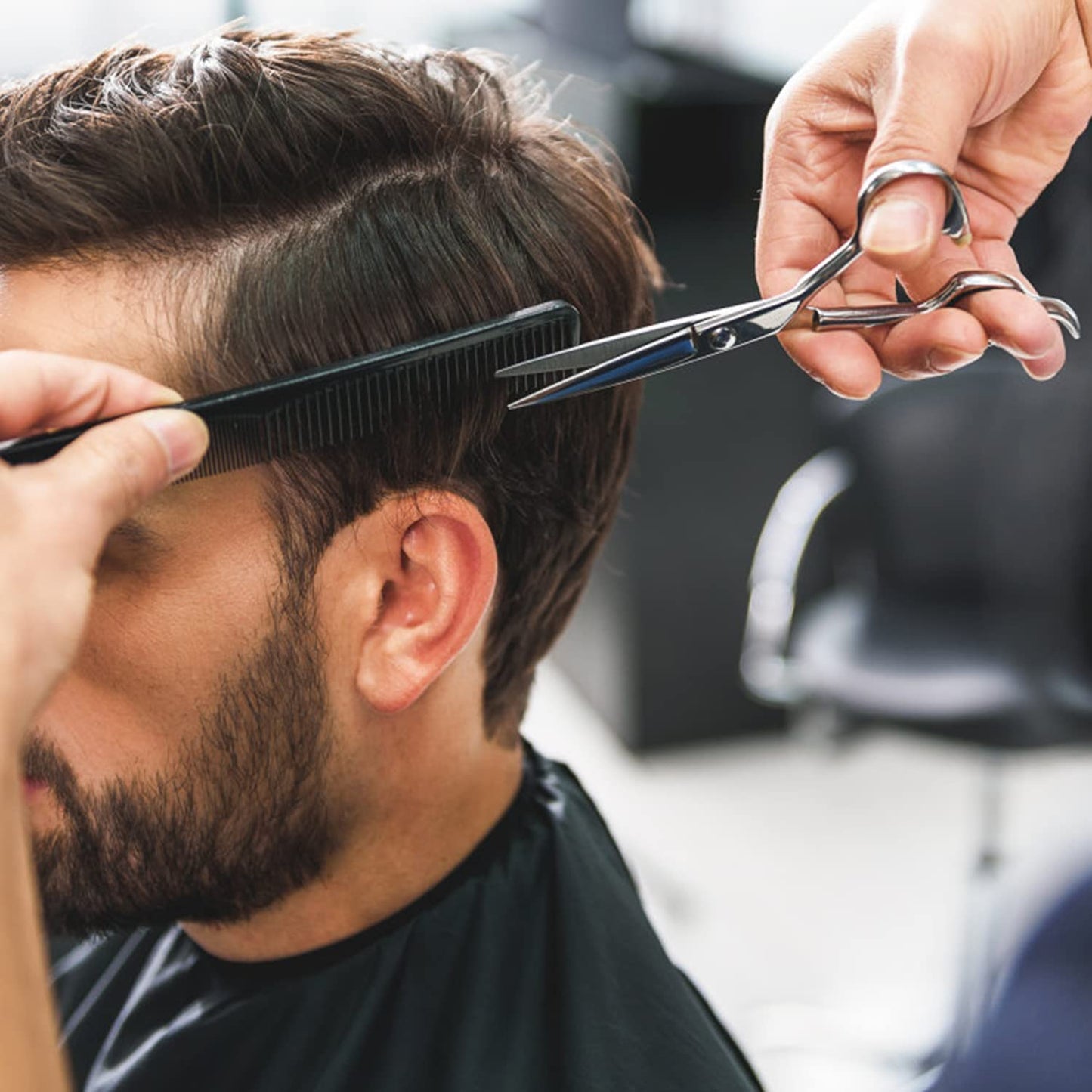 Professional Hair Cutting Scissors Set - 6.5 Inch Thinning Shears for Beard Trimming & Hairdressing | Includes Comb & Case