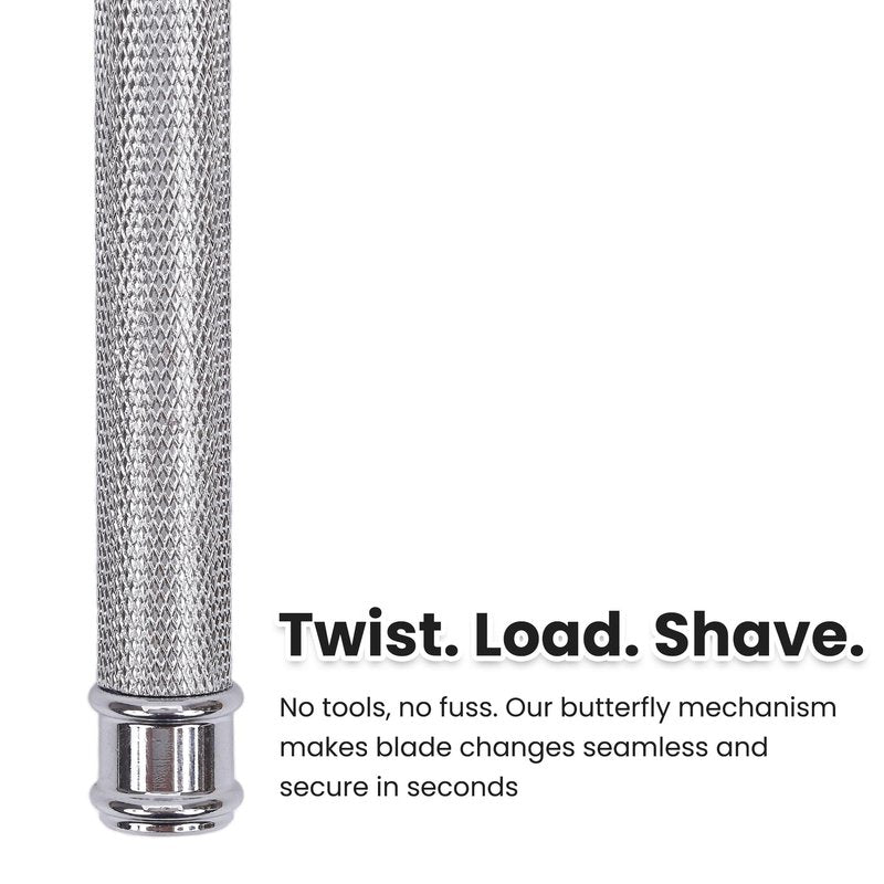 Keropy Safety Razor for Men, Butterfly Open Weighted Heavy Handle Razor,10 Premium Stainless Steel Blades, Vote for classic metal quality, rather than paying for overpriced blades.