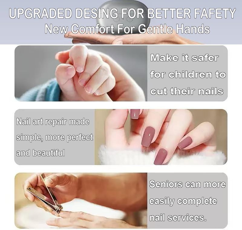 Electric Nail Clipper - 3-in-1 Automatic Trimmer with LED Light & Storage | USB Rechargeable for All Ages
