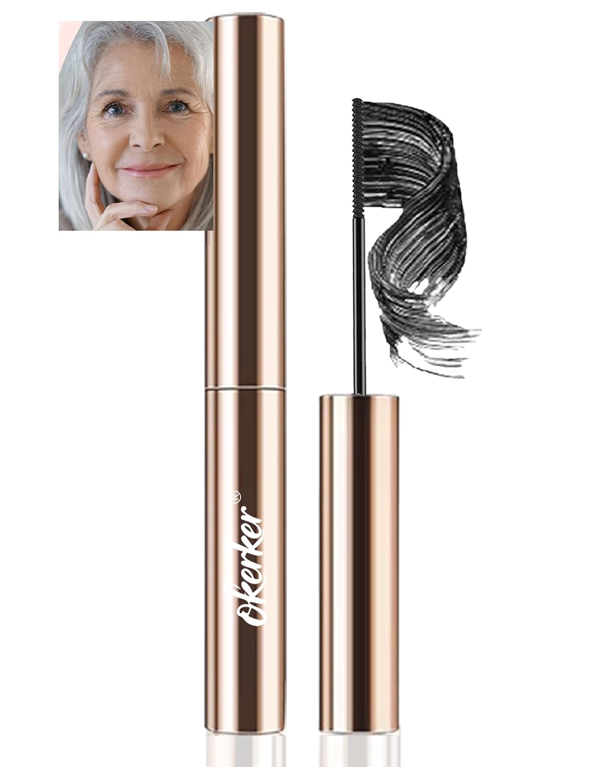 Black Mascara for Fine Short Lashes - Volumizing & Lengthening Formula | Ultra-Precise Adjustable Brush