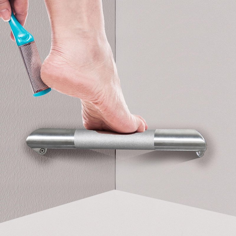LUOGULIANG Shower Foot Rest for Shaving Legs, Wall Mounted Shower Foot Ledge, Antislip Stainless Steel Bar Foot Ledge for Bathroom, Brushed Nickel