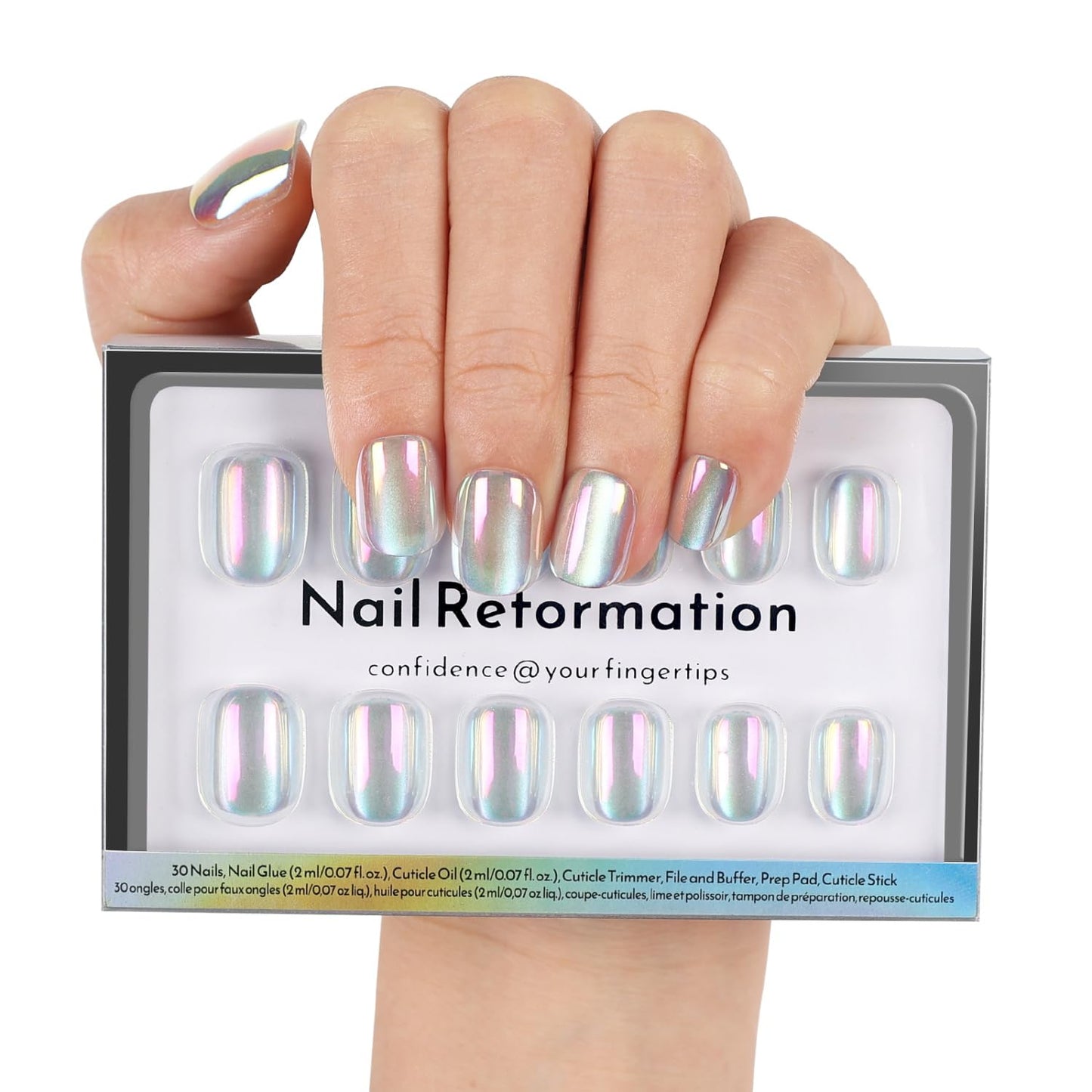 Press On Nails - Deep Nude Medium Almond Trench Coat | Glossy Finish, Reusable 30 Pcs Manicure Kit in 15 Sizes with Glue