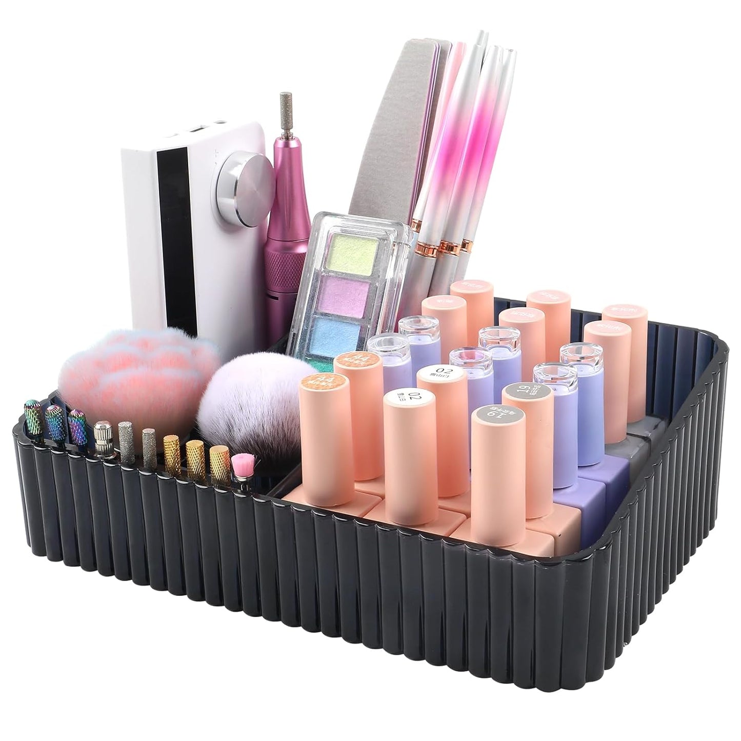 Nail Drill Machine Storage Box - 10-Hole Transparent Acrylic Bit Holder | Professional Organizer for Nail Tools