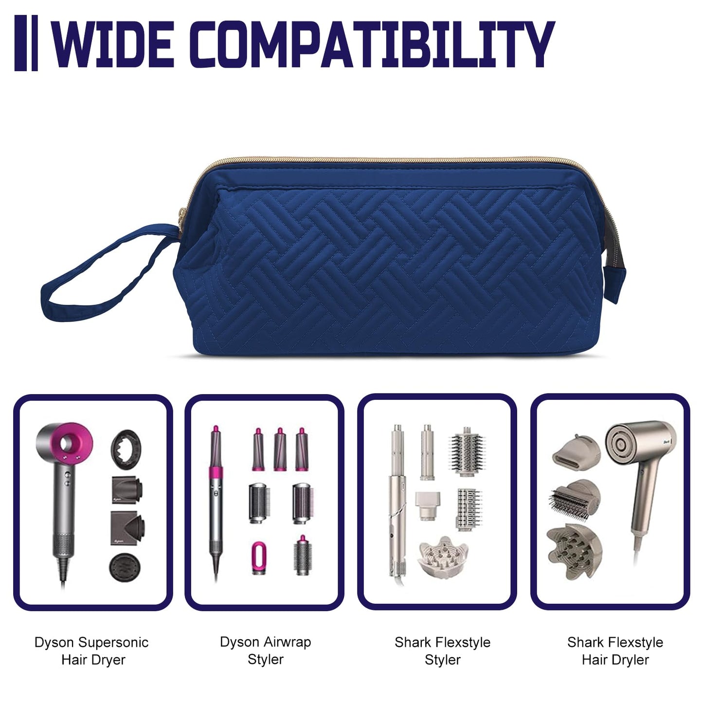 Chelvvg Hair Tools Travel Bag for Shark Flexstyle | Portable Carrying Case for Dyson Airwrap Hair Dryer Brush Revlon Hair Tools | Waterproof Dustproof Shockproof Flat Curling Iron Travel Organizer