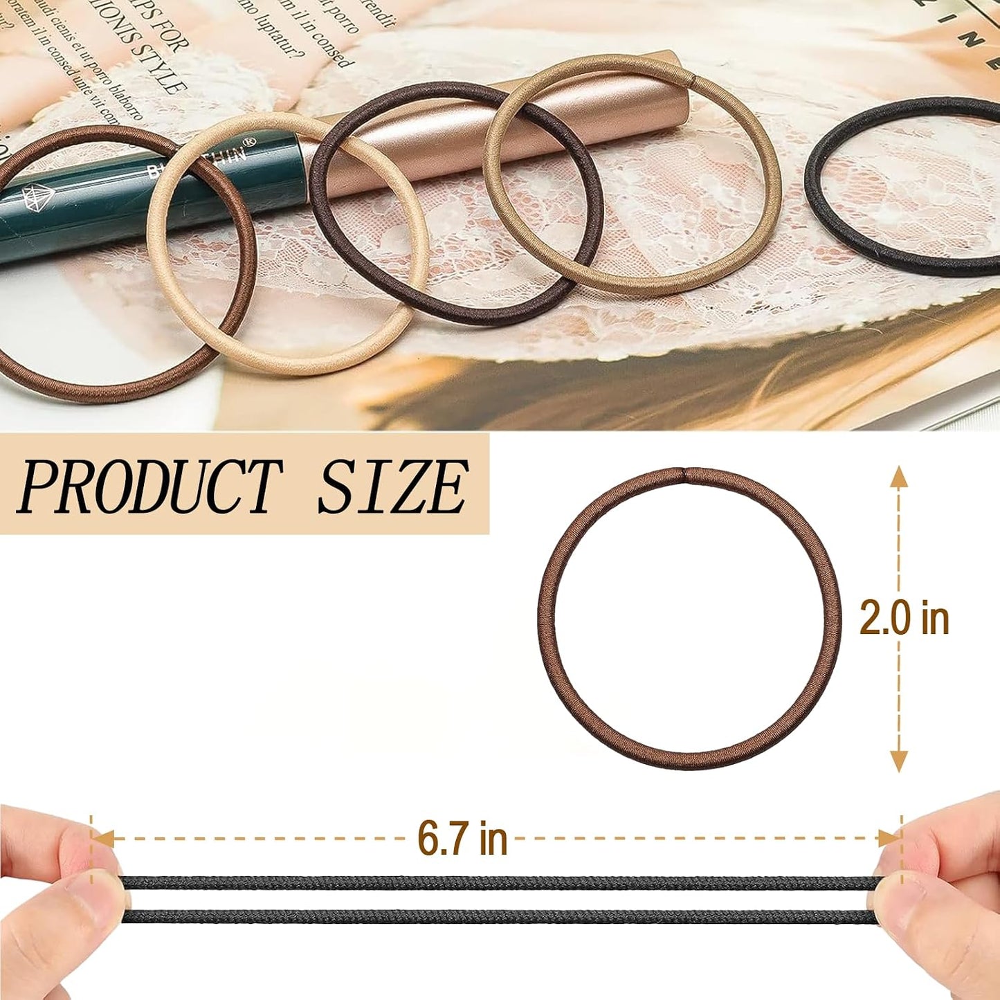 Hair Ties for Thick & Thin Hair - No Damage Elastic Ponytail Holders | Multicolor Hair Bands for Women & Girls